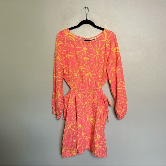 NWT Universal Thread Balloon Sleeve Dress Pink Yellow Floral Size XL - Picture 4 of 7